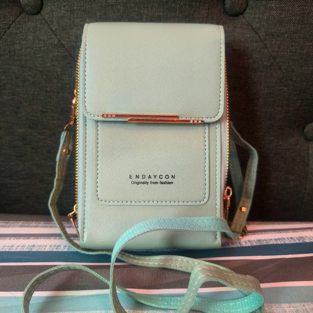 Women Crossbody Phone Bag Mint Green Color